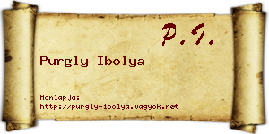 Purgly Ibolya névjegykártya